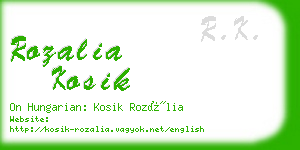 rozalia kosik business card
